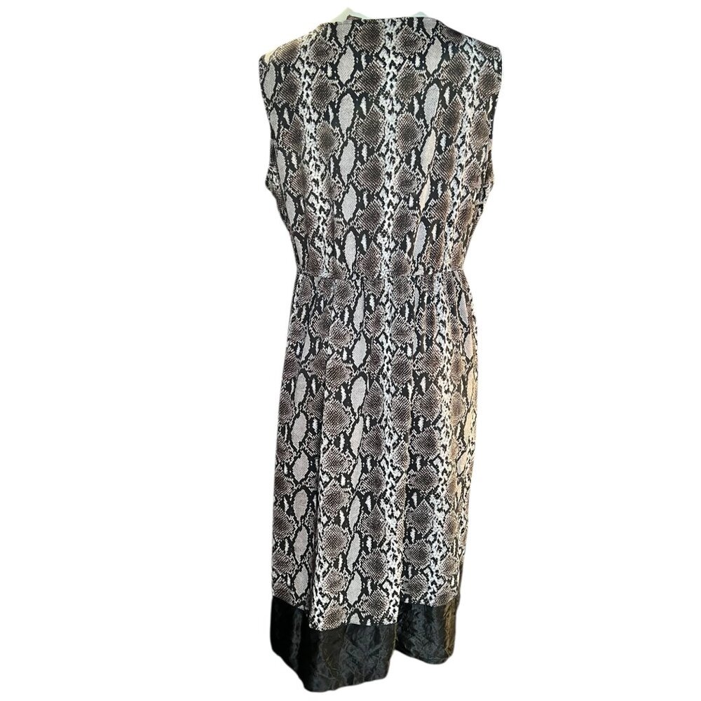 Speed Control NY Womens Dress 2X Sleeveless Snakeskin Print Ruffled Neckline - Picture 2 of 13